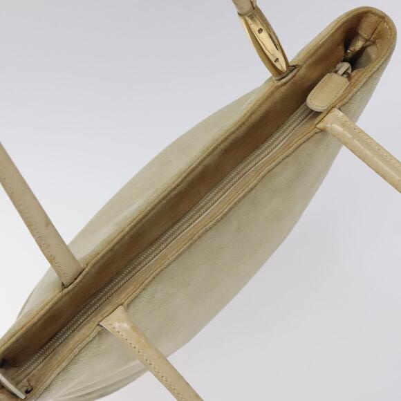 GUCCI Shoulder Bag Suede Beige Gold - Picture 6 of 12